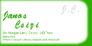 janos csizi business card